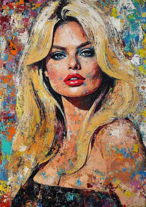 Brigitte Bardot made with colorful mixed media | Canvas