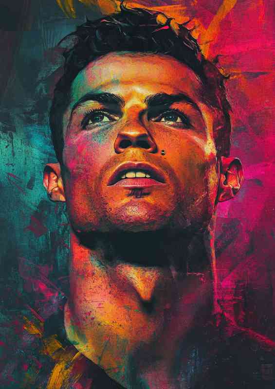 Cristiano Ronaldo in the style of graffiti | Metal Poster