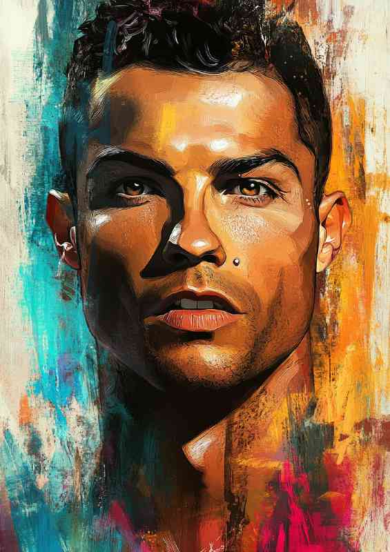 Cristiano Ronaldo in the style of graffiti painted | Canvas