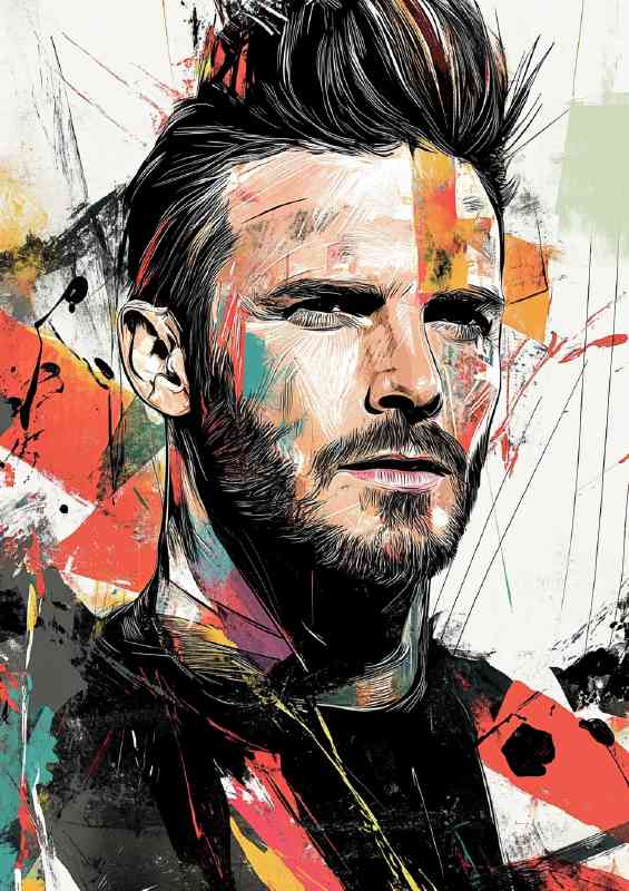 David Beckham portrait in the style of pop art | Metal Poster