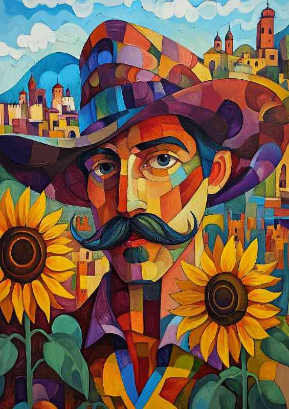 Handsome man with a mustache | Metal Poster