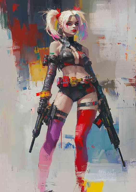 Harley Quinn in the style of Guweiz and Jim Lee | Canvas