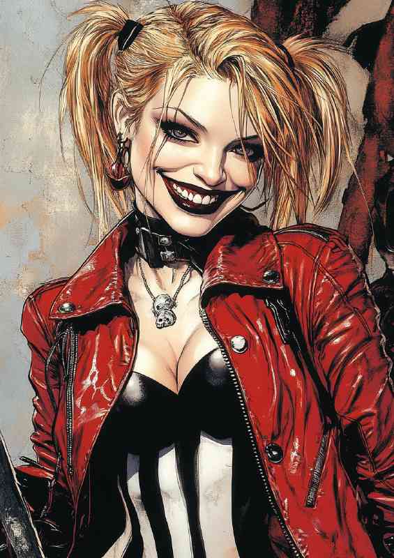 Harley Quinn style vector | Metal Poster