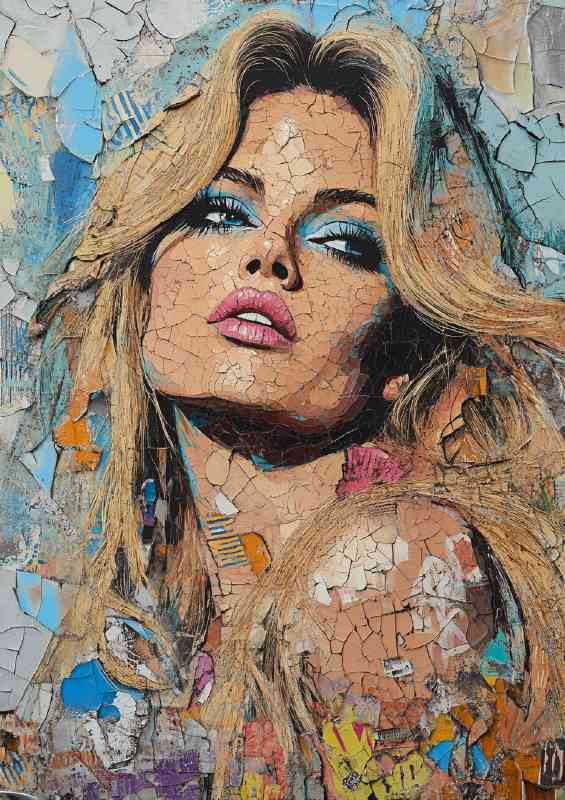 of Brigitte Bardot made with colorful pallette | Metal Poster