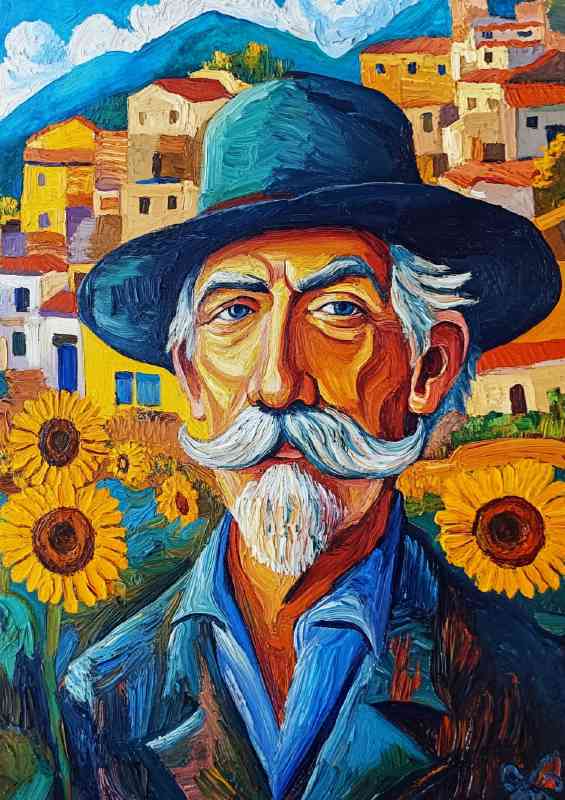 of Picasso in his hat and moustache | Canvas