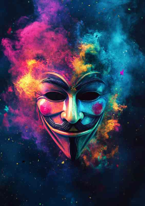 Colorful fire and smoke in the background annoymous | Di-Bond