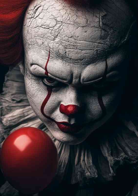 Extremely realistic digital artwork of a clown | Metal Poster