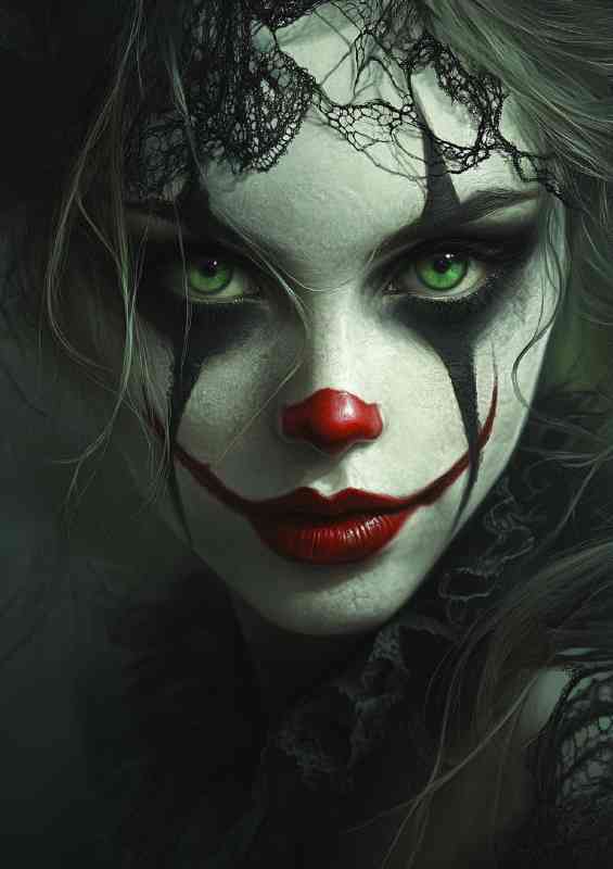 Beautiful woman with large green eyes and | Metal Poster