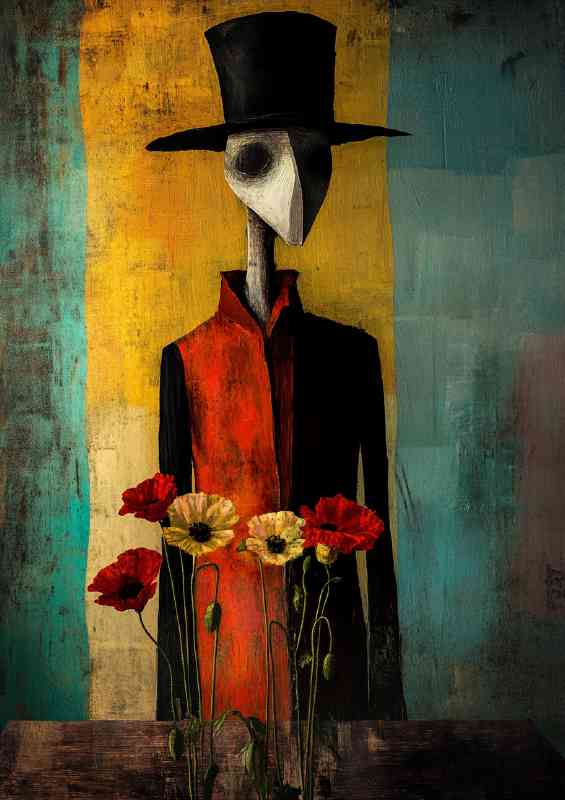 Tall man with no face wearing a black top hat | Poster