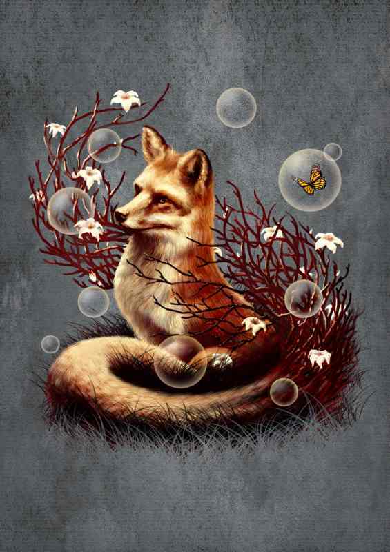 The Fox Tail Gray | Canvas