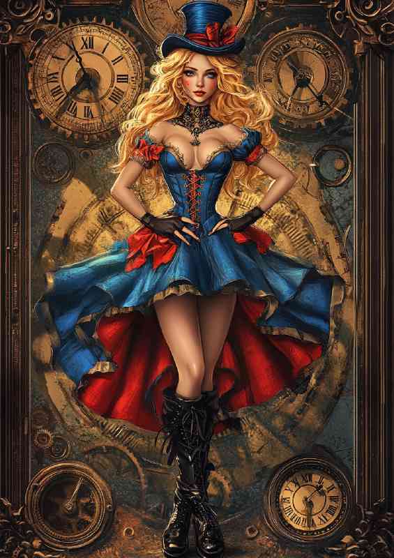 Alice in Wonderland steampunk full-body | Di-Bond