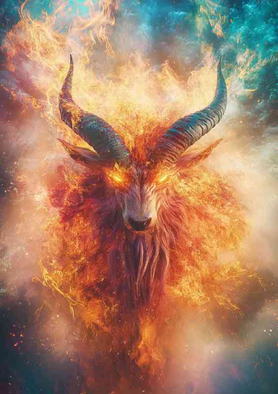 Anthropomorphic mythical beast with horns | Di-Bond