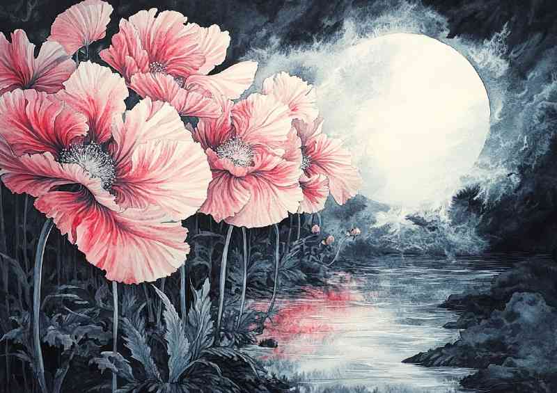 Watercolor painting of giant flowers | Canvas
