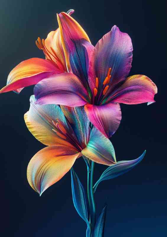 Colorful Flowers hyper realistic | Di-Bond