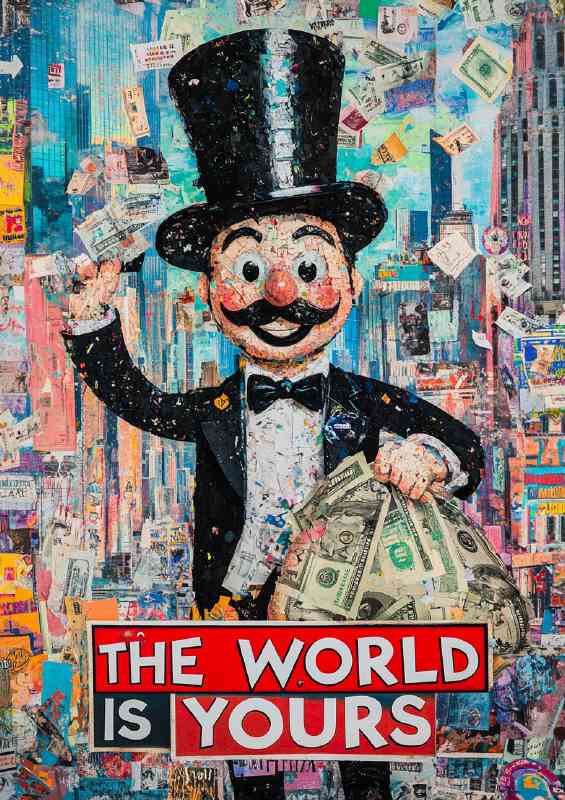 Graffitti artwork featuring the Monopoly man | Di-Bond