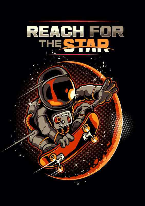 Astronaut reach for the stars | Poster