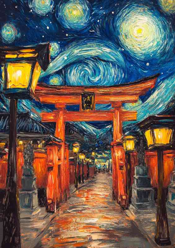 Oil painting of the iconic Torii gate at Miyajima | Poster