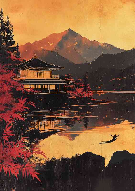 Vintage Japanese postcard | Metal Poster