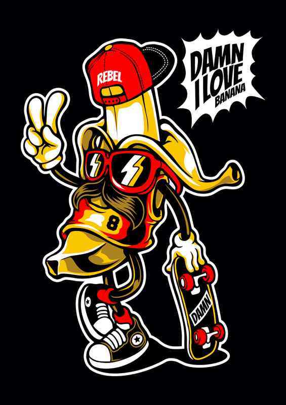 Damn I love Banana | Metal Poster