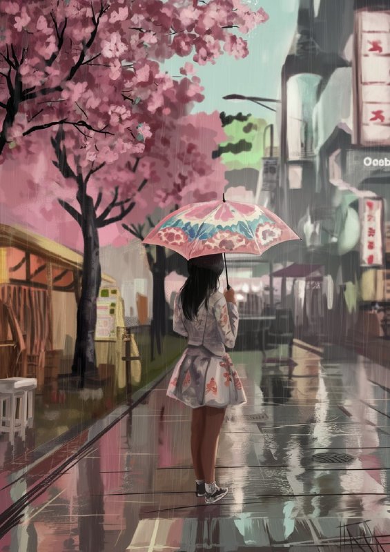 Melancholic scene of a vibrant urban setting | Metal Poster