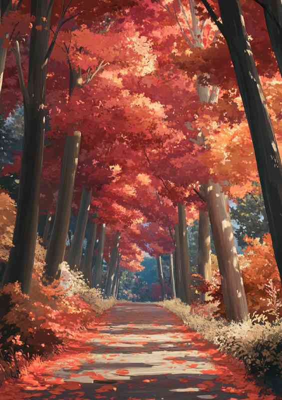 Forest path in autumn | Metal Poster