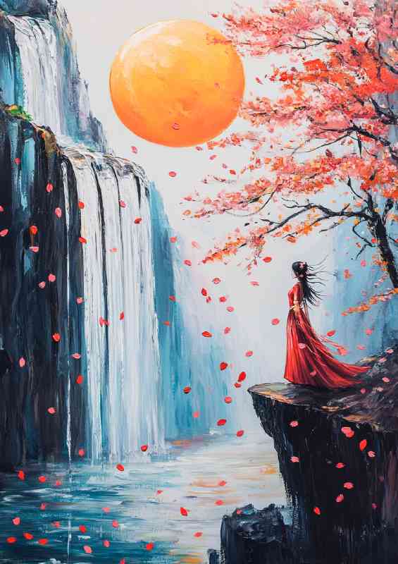 Style of a Chinese ancient girl painting | Metal Poster
