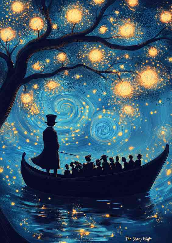 A whimsical and surreal illustration in the style of people on a boat | Di-Bond