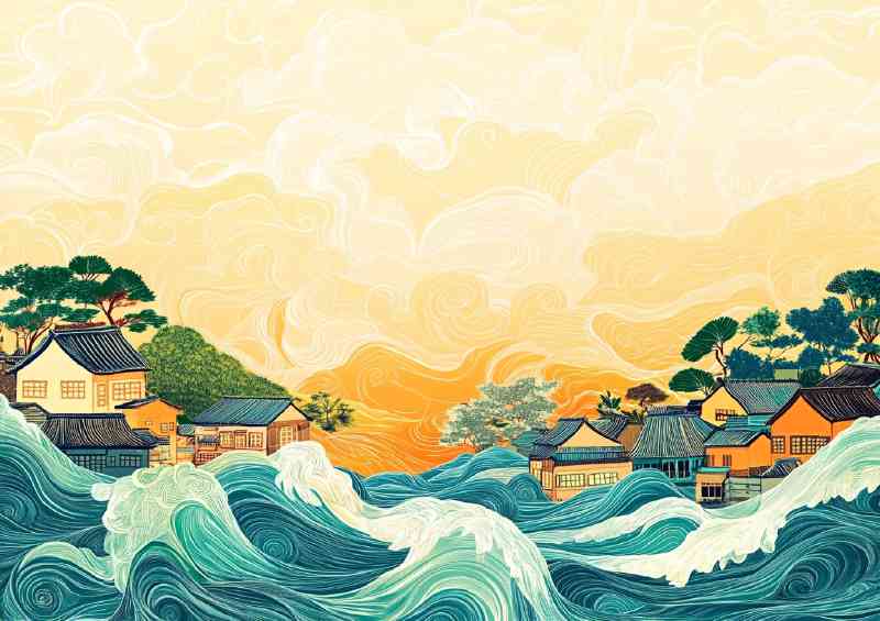 Art piece depicting an abstract crashing waves | Di-Bond