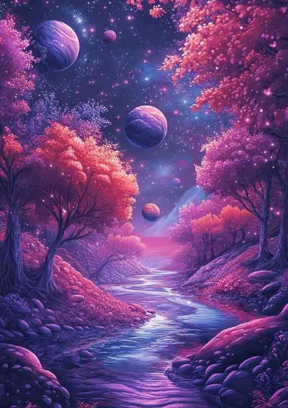 Landscape with vibrant colors featuring outer worlds | Di-Bond
