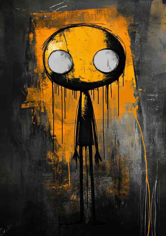 A stick figure character in yellow graffiti | Di-Bond