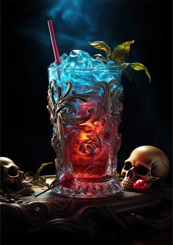 Traffic Tonic Tequila Sunrise with skull | Canvas