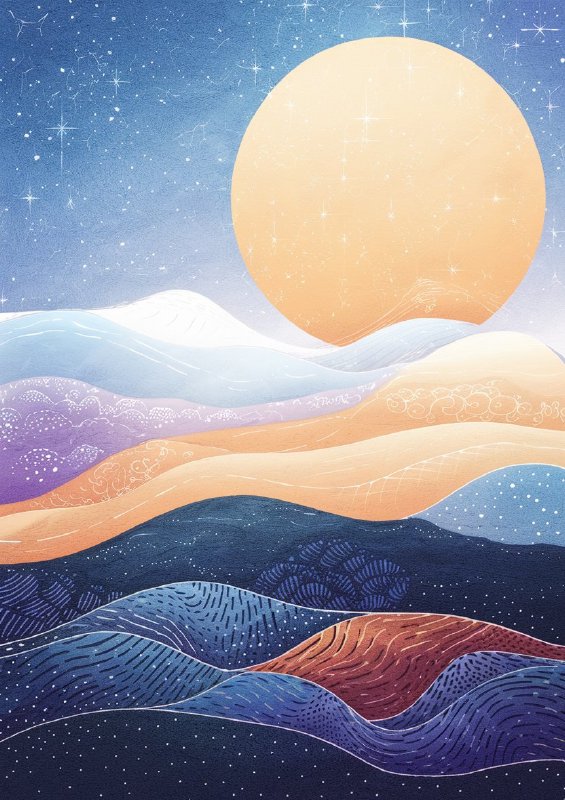 Ethereal landscape dominating the top moon | Metal Poster