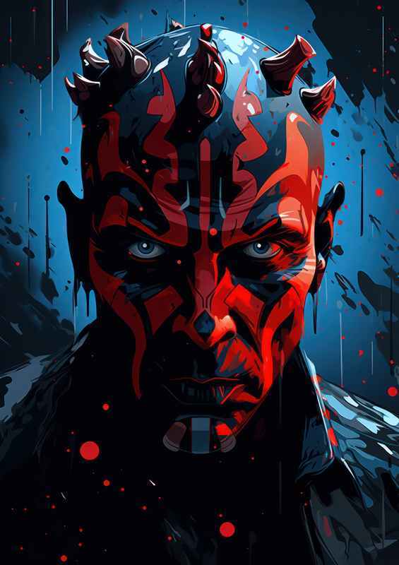 Darth Maul on a black background painted style | Poster