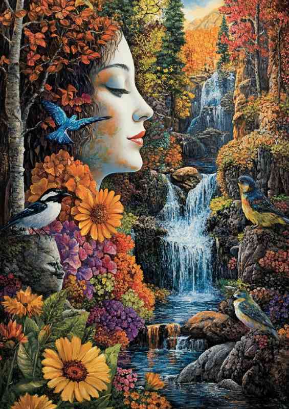 Beautiful painting depicting the faceof a women | Metal Poster
