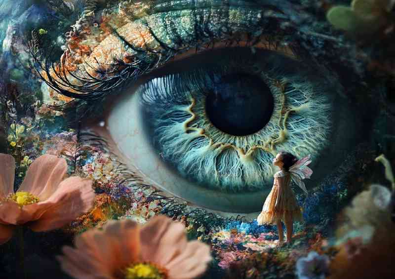 Eye is watching over the girl a small fairy | Di-Bond