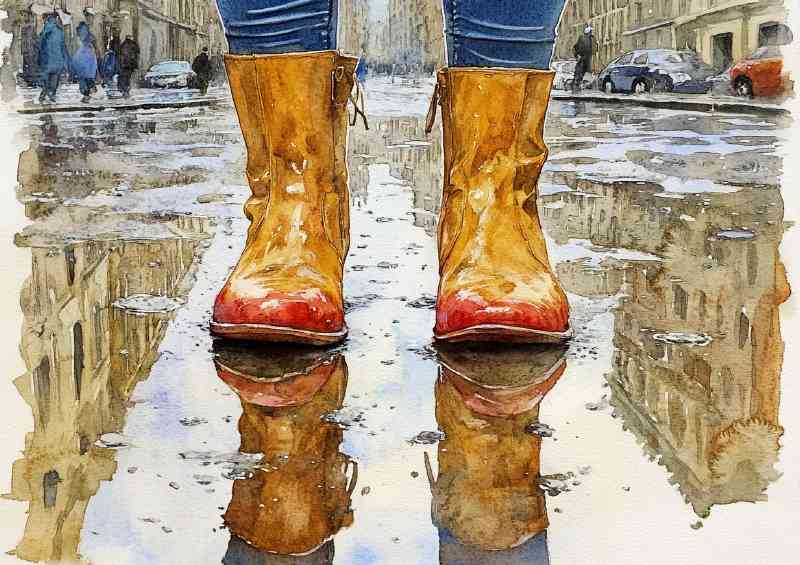 Rainy day in rome | Metal Poster