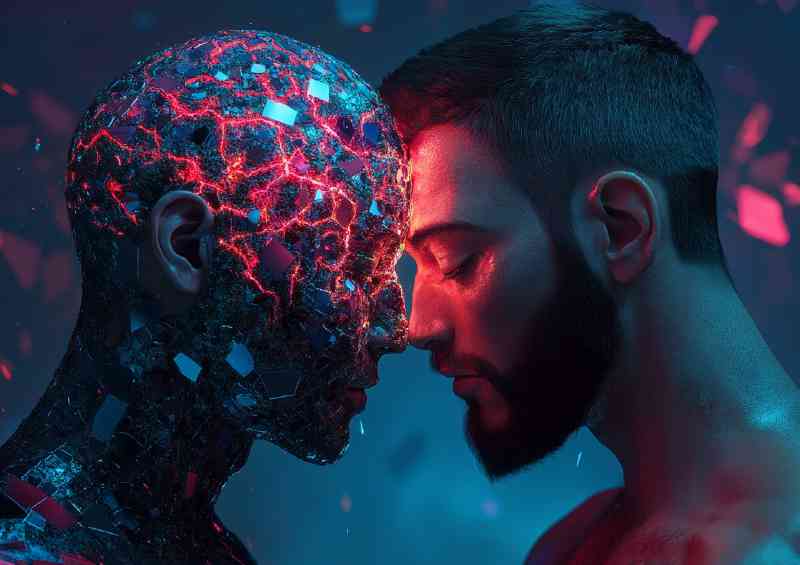 Two men with their heads touching | Canvas