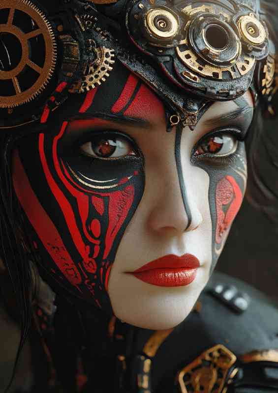 Beautiful cyberpunk woman | Metal Poster