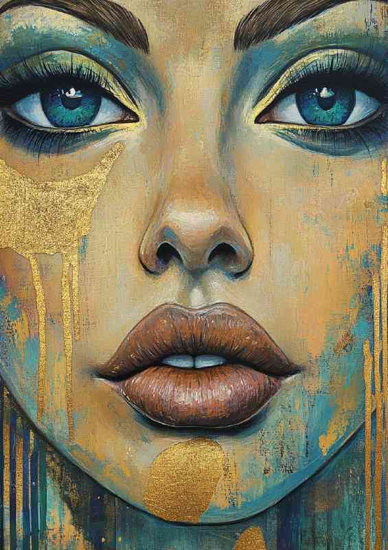 Big blue eyes featuring gold colours | Metal Poster