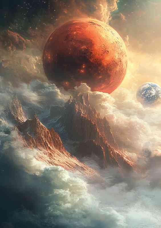 A fantastical depiction of the planet Mars | Canvas