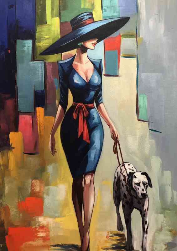 Dressed in a stylish form fitting blue dress | Canvas