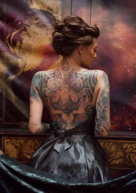 Lady with the tattoos on her back | Poster