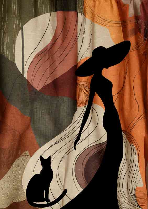 Woman in a flowing black dress | Metal Poster