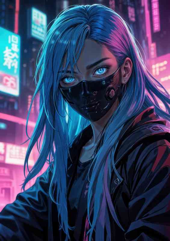 Cyberpunk anime style female | Canvas