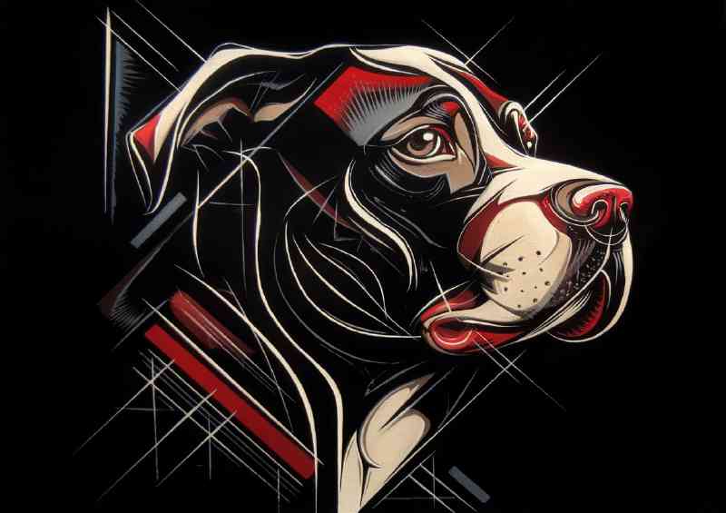 Stylized depiction of a dogs face | Di-Bond