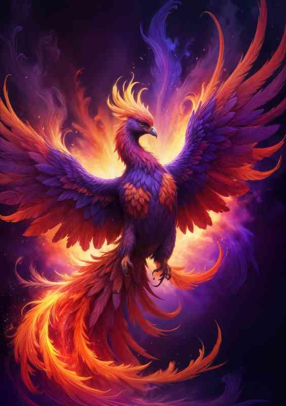 Fire wings majestic phoenix | Metal Poster