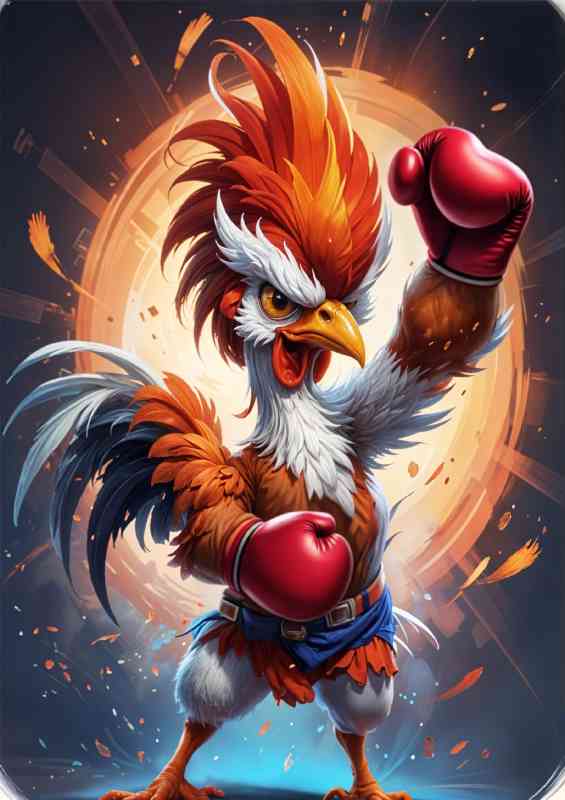 The boxing rooster | Poster
