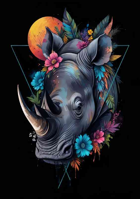 Colorful rhinoceros | Di-Bond