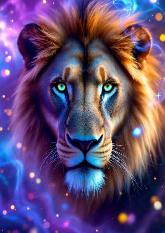 Cosmic lion head | Canvas