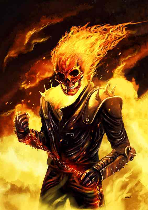 Ghost Rider In Hell | Canvas